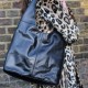 Beach Black Scoop Hobo Boho Leather Bag